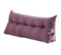 NENIUX Triangle Cushion Pillow Extra Reading Pillow, Headboard Wedge Bedside Back Cushions Back Support Bolster Bed Backrest Pillow for Double Bed,Removable Cover,Purple,150x50x20cm