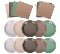 Nenjindz 150PCS Woodland Shower Decorations Sage Green Brown Paper Plates and Napkins Serves 50 Disposable Plates Napkin Set for Birthday Party Wedding Bridal Shower Safari Jungle Shower Decorations