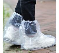 Nenluny 10 Pairs Shoe Covers Boot Covers Plastic Disposable Waterproof Shoe Covers for Men and Women Rain Outdoor Indoors Overshoes (Transparent)