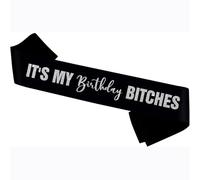 Nenluny It's My Birthday es Sash Glitter Birthday Queen Sashes Bachelorette Party Decorations Supplies (Silver)