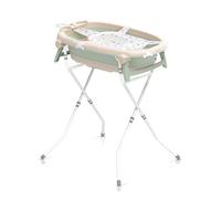 Neno Lucy Stand Baby Bath with Frame and Thermometer, Foldable Baby Bathtub with Stand, Children's Bath from Birth to 30 kg, Drain Hose, Non-Slip Inner Mat, 89 x 52 cm