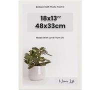 NENOS 48x33 CM Large Poster Frame White | Portrait & Landscape Display| MDF Eton Wood & Plexiglas Window for Wall Decoration Certificates Jigsaw Puzzle Canvas Paintings Art Gallery