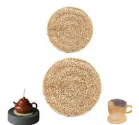 NentMent 2 Pack Coffee Mugs Coasters Natural Loofah Tea Cup Coaster Absorbent Tea Mug Pads for Kung Fu Teacups Japanese Tea Cup Coffee Cups Yixing Purple Clay Tea Pot Overnight Oats Containers