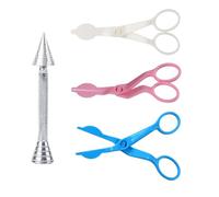 NentMent 4 Pack Cake Decorating Flower Nails Rod Cone Standing Base Holder and Floral Scissors Lifter Clip for Cream Transfer Piping Cupcake Icing Tips Decoration Rose DIY Pastry Baking Tools Set