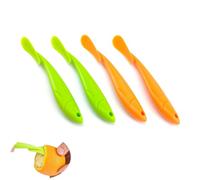 NentMent 4 Pack Orange Peeler with Long Handle Plastic Citrus Peeler Orange Peeling Tool Grapefruit Peelers for Navel Orange Valencia Lemon Zest Fresh Oranges Juice Grapefruits Lemons