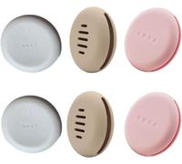 NentMent 6 Pack Powder Puff Travel Case Portable Triangle Powder Puff Holder Silicone Makeup Sponge Protective Container for Beauty Blender Sponge Foundation Powder 3 Inch Blending Puffs