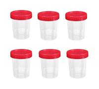NentMent 6 Pack Specimen Cups with Lids 120ml Disposable Urine Cup Specimen Collection Containers with Screw on Cap Scale Name Date Tag for Pregnancy Confirm Ovulation Test PH Pee Sample Collection
