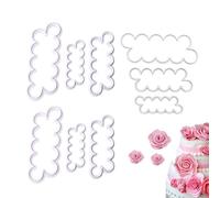 NentMent 9 Pack Fondant Rose Maker 3D Rose Making Molds Fondant Cutters Fondant Flower Mold for Wedding Cake Toppers Edible Flowers Cake Decoration Cupcake Caker Easy to Make Beautiful Roses