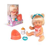 Nenuco Pot with Surprise, Baby Doll of 25 cm, Hard Body with Blonde Hair, Drinks Water with the Included Bottle, Includes Dummy and 2 Bows, Famosa (NFNB2000)