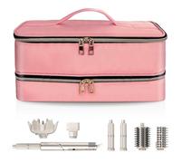 NENYX Double-Layer Water Resistant Travel Carrying Case for Hair Dryer/Shark Flexstyle/Dyson Airwrap and Hair Styler Attachments, Pink(Bag Only), Pink