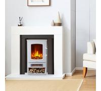 Neo 1000W / 2000W Electric Heater With Realistic Flame And Log Store - White