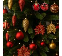 Neo 110PC Christmas Shatterproof Red & Gold Bauble