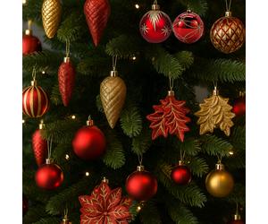 Neo 110PC Christmas Shatterproof Red & Gold Bauble