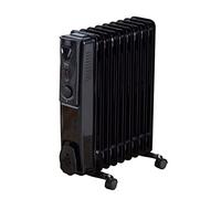 Neo 2000W 9 Fin Electric Oil Filled Radiator Portable Heater With 3 Heat Settings Thermostat (Black)