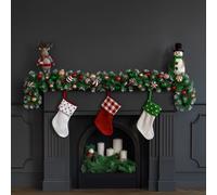 Neo 2m Candy Cane Baubles Garland Festive Foliage Garland Wreath PVC Christmas Decoration