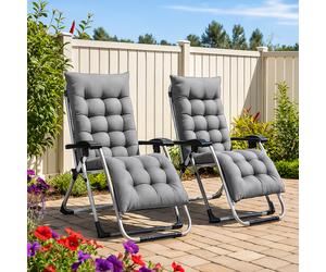 Neo 2pcs Grey Zero Gravity Sun Lounger