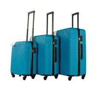 Neo 3 Piece Hard Shell Luggage Suitcase Set ABS Expandable Handle Lightweight Durable Trolley Travel with 360 Spinner Wheels Inbuilt Lock 20" 24" 28" (Electric Blue)