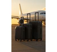 Neo 3 Piece Hard Shell Luggage Suitcase Set in Black | Size: 3 Pack Neo Black 3 Pack