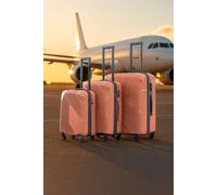 Neo 3 Piece Hard Shell Luggage Suitcase Set in Rose | Size: 3 Pack Neo Rose 3 Pack