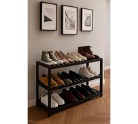 Neo 3 Tier Wooden Shoe Storage in Jet Black Neo Jet Black
