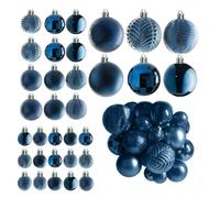 Neo 36PCS Christmas Tree Ornaments Set Baubles Glitter Balls Holiday Festive Decorations Assorted Sizes Colours Home Party Décor (Midnight Blue)