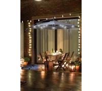 Neo 3M Grey Outdoor Freestanding Parasol with LED Lights + Water Base Neo Grey