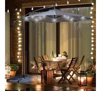 Neo 3M Outdoor Led Lights Freestanding Parasol With Water Base - Grey