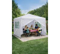 (White) 3X3M Event Gazebo 4 Side Panels Outdoor Waterproof Garden Party Tent Marquee Canopy Shelter Coated Steel Frame