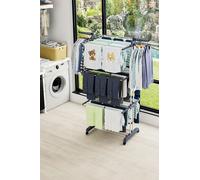Neo 4 Tier Grey Clothes Airer Horse Drying Rack Folding Side Wings Rail Stainless Steel Stand Laundry Garment in Dark Grey Neo Dark Grey