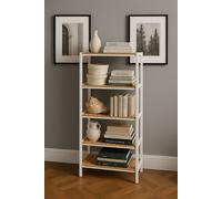 Neo 5 Tier Bamboo Storage Shelf Shelves Rack in Natural White Neo Natural White