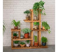 Neo 6 Tier Wooden Indoor Outdoor Shelf Plant Stand Display Rack
