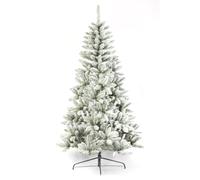 Neo 7ft Scandinavian Tips Spruce Fir Artificial Christmas Tree Xmas Realistic Branches Green Natural Branches with Solid Metal Legs (Flocked Half Tree)