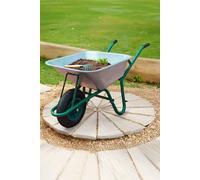 Neo Wheelbarrow Home Garden Cart Galvanised with Pneumatic Tyre (85L) Silver