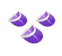 NEO Adults 80s Retro Style Neon Sun Visor Hat Unisex Mens Womens Plastic Golf Visors Headband Cap for Poker Party Tennis UV Protection HatsPurple-3