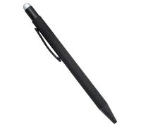 NEO+ Aluminium Stylus Pen, Black Matt Finish, 14cm Touch Screen Compatible, 2-in-1 Design with Silver, Orange, Gold Tips, Includes Refill and Pouch (BLACK MATT - SILVER)