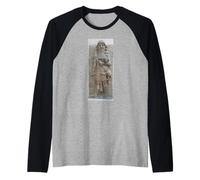 Neo Assyrian King with Lion Palace Relief Raglan Baseball Tee