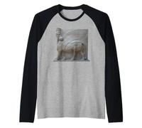 Neo Assyrian Lamassu Winged Bull Guardian Relief Design Raglan Baseball Tee
