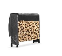 Neo Black 120cm Firewood Fire Log Rack Wood Burner Rack Storage Holder Stand Bucket Shelf Basket Metal Tall Steel Sets Accessory (Model 5 - Outdoor)