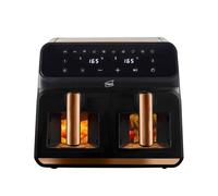 Neo Black Copper Gold Dual Twin Zone Double Drawer Glass Window Electric Air Fryer 8.5L Digital Instant Kitchen Grill Oven 1700W Healthy Frying Cooker Cooking Low Fat Oil Free