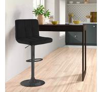 Neo Black Fabric Bar Stool With Matt Black Leg