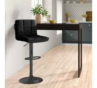 Neo Black Faux Leather Bar Stool With Matt Black Leg