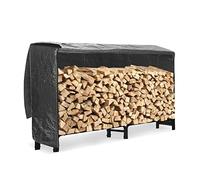 Neo Black Firewood Fire Log Rack Wood Burner Rack Storage 240x150x60cm Holder Stand Bucket Shelf Basket Metal Tall Steel Sets Accessory 240cm x 116cm x 36cm (Model 6 - Outdoor)