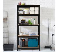 Neo Black Large 5 Tier Large Steel Garage Shelving