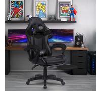 Neo Black Massage Leather Recliner Computer Gaming Office Chair With Footrest