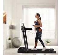 Neo 2 in 1 Home Gym Fitness Small Walking Pad Walking Running Machine Treadmill with Removable Hand Rail in Black Neo Black