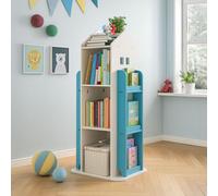 Neo Blue House Shaped 360 Rotating Kid's Freestanding Bookshelf