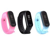 NEO+ clip holder compatible with Xiaomi Mi Band 3 and Xiaomi Mi Band 4, strap replacement. It will not fit Mi, Mi2 or Mi5 tracker.Pink and blue glow in the dark! (3 colours)