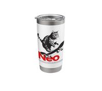 NEO - Cute Boy Name with Cool with Cool Cat & Skateboard Stainless Steel Insulated Tumbler