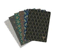 Neo Deco "Autumn-Winter Collection" textile stitching notebook 14.8x21cm 96p lined 6 assorted patterns 90g ivory paper - PAQ OF 6