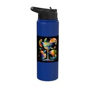 Neo Deco Geometric Cocktail Glass Abstract Art Stainless Steel Insulated Water Bottle